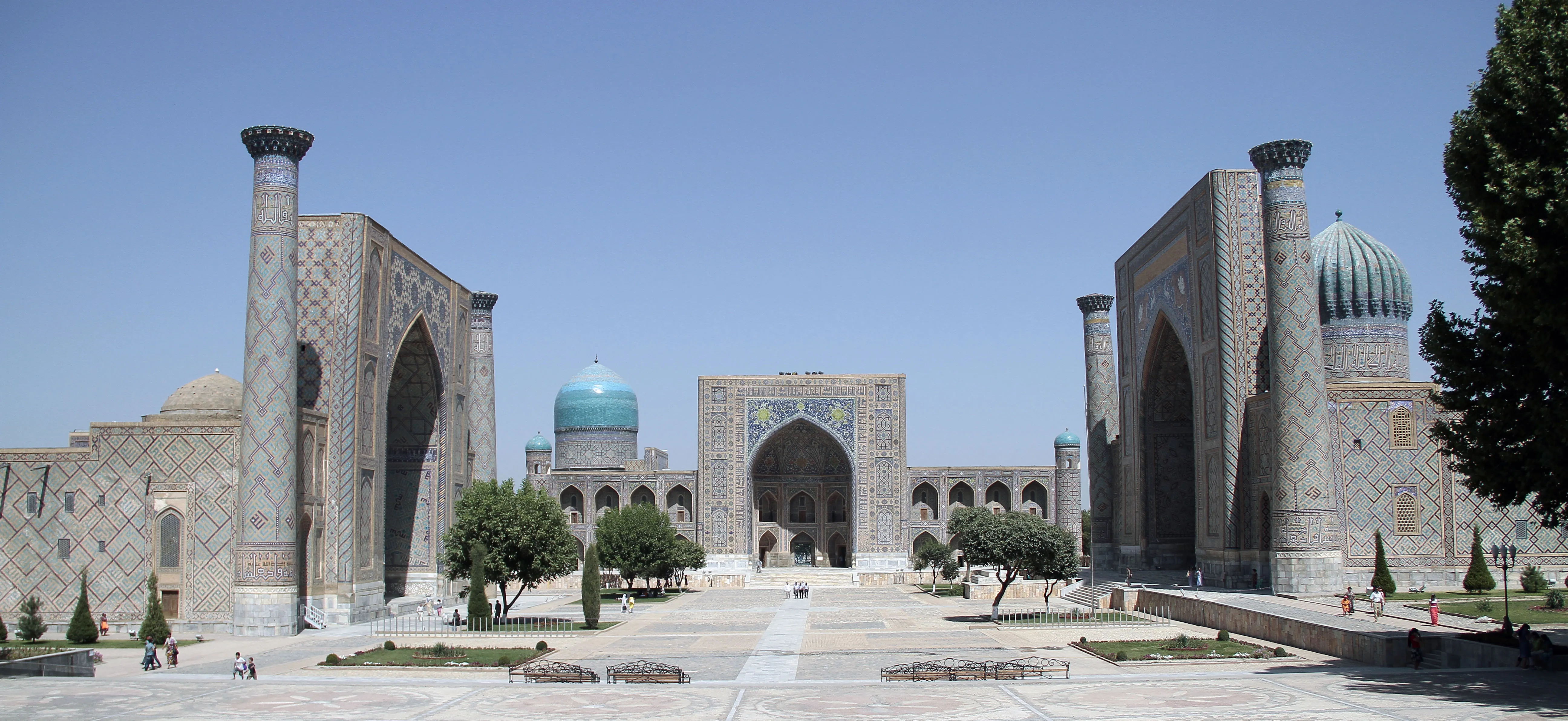 The Registan in Samarkand at golden hour